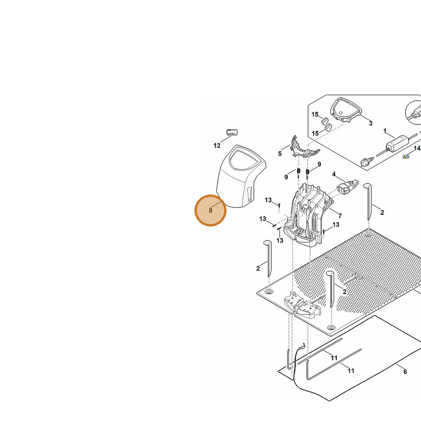 STIHL part 6309-701-3615 — IPL diagram snippet (6x zoom, amber highlight)