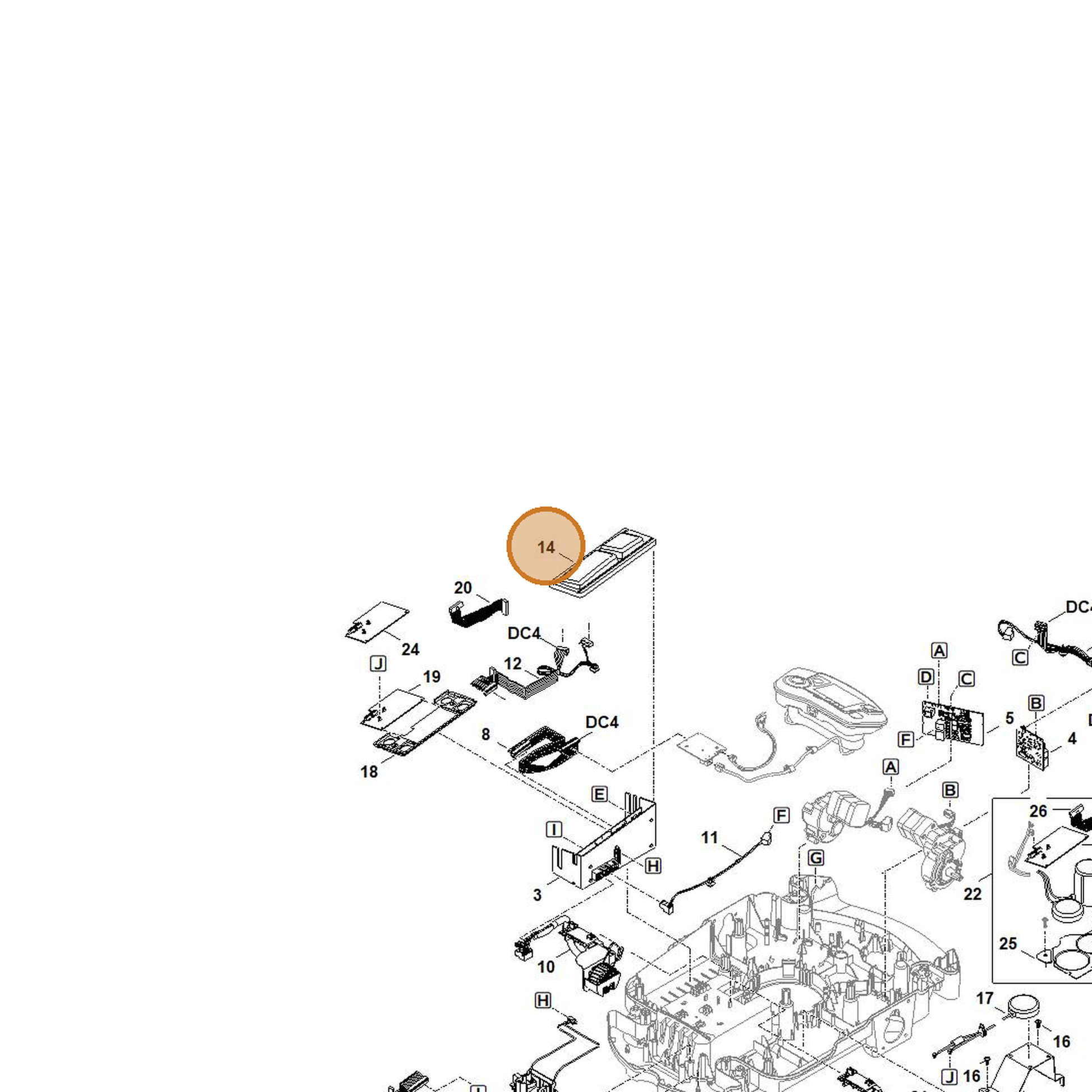 STIHL part 6309-701-3620 — IPL diagram snippet (6x zoom, amber highlight)