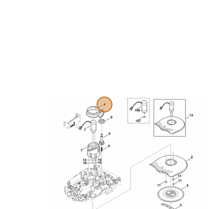 STIHL part 6309-703-4800 — IPL diagram snippet (6x zoom, amber highlight)