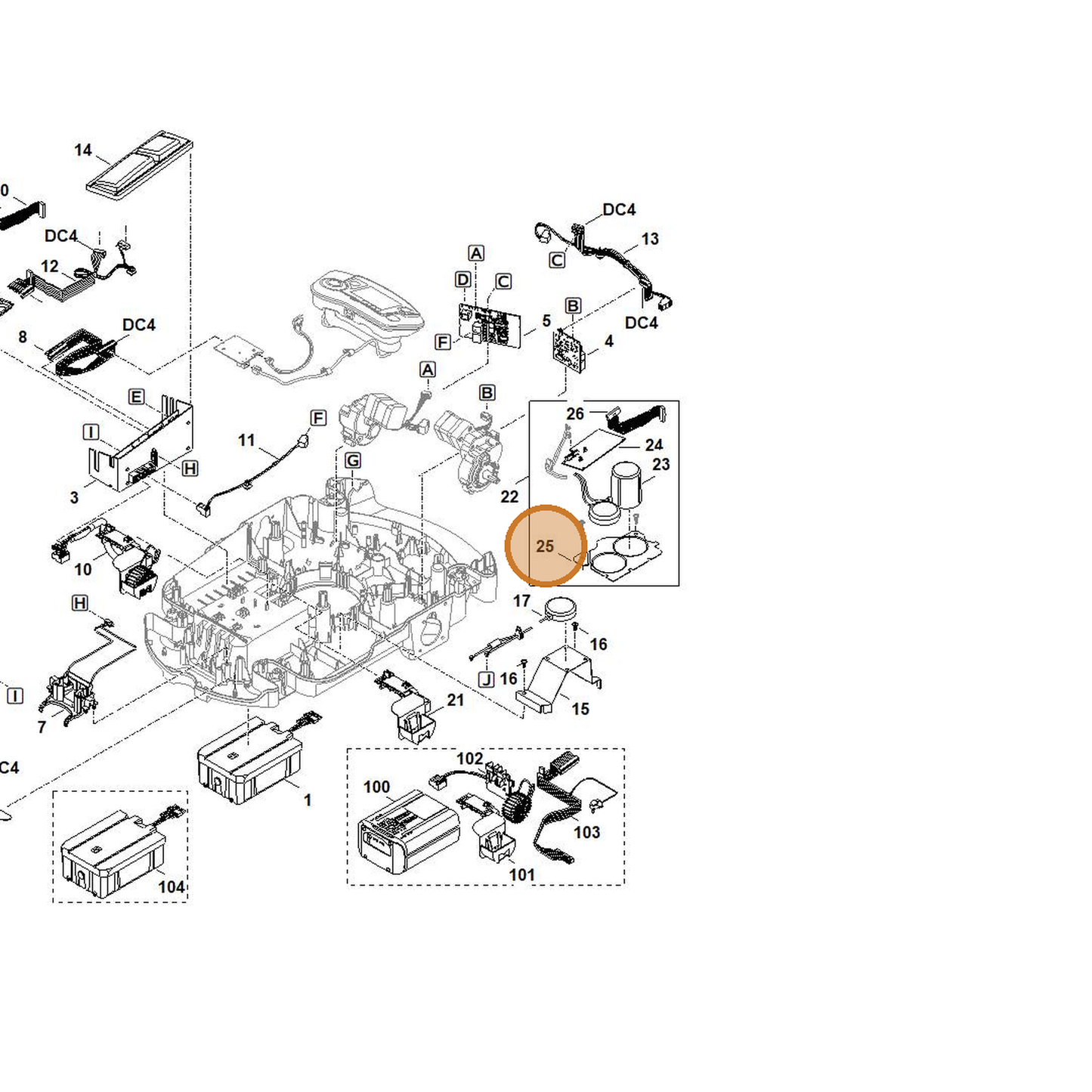 STIHL part 6309-703-6905 — IPL diagram snippet (6x zoom, amber highlight)