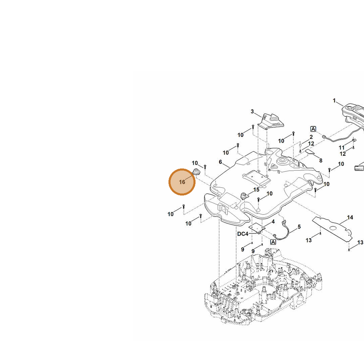 STIHL part 6309-703-6915 — IPL diagram snippet (6x zoom, amber highlight)