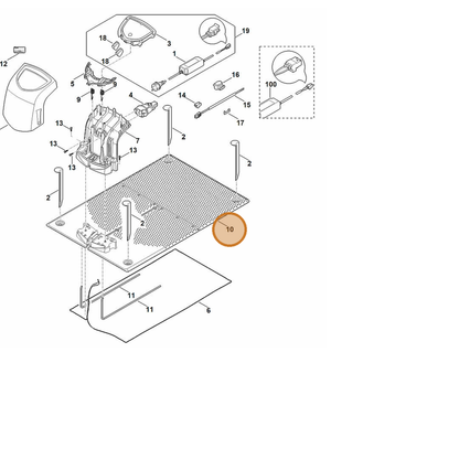 STIHL part 6309-703-8910 — IPL diagram snippet (6x zoom, amber highlight)