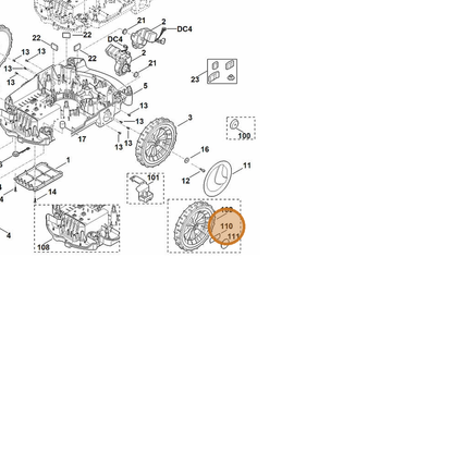 STIHL part 6309-706-1411 — IPL diagram snippet (6x zoom, amber highlight)