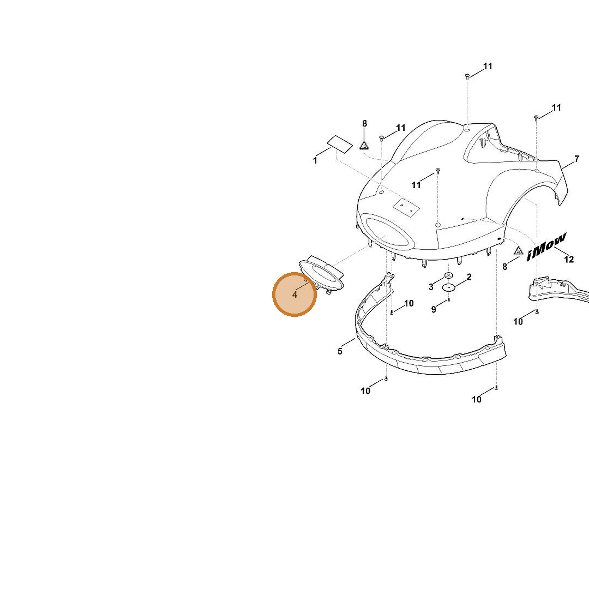 STIHL part 6309-706-3600 — IPL diagram snippet (6x zoom, amber highlight)