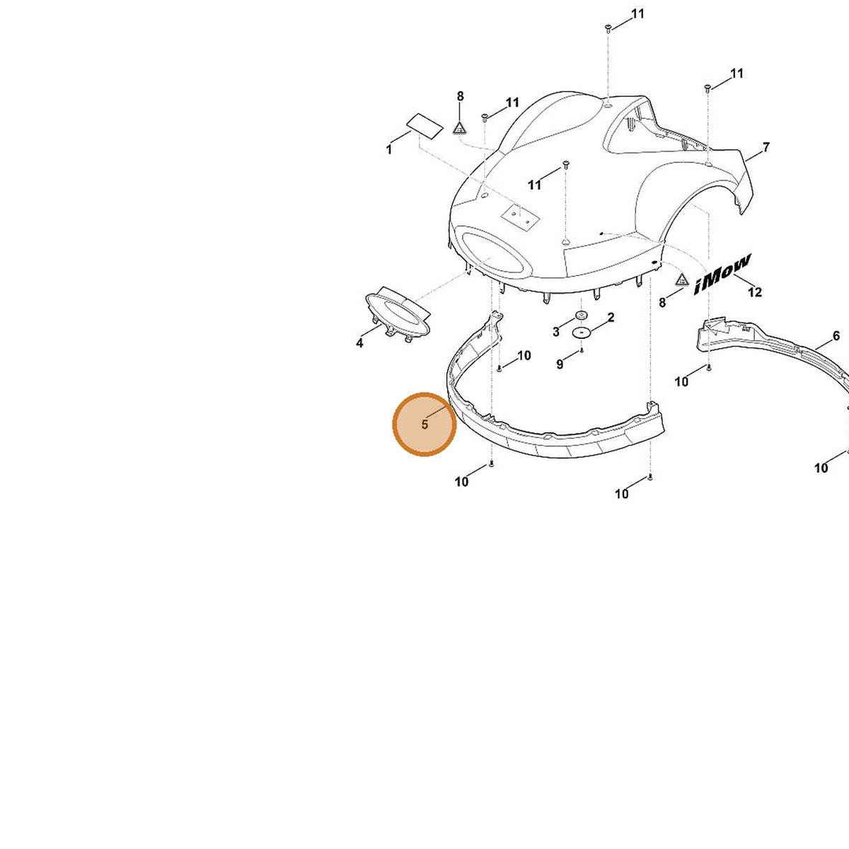 STIHL part 6309-706-7306 — IPL diagram snippet (6x zoom, amber highlight)