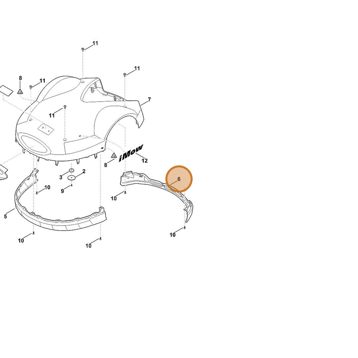 STIHL part 6309-706-7310 — IPL diagram snippet (6x zoom, amber highlight)