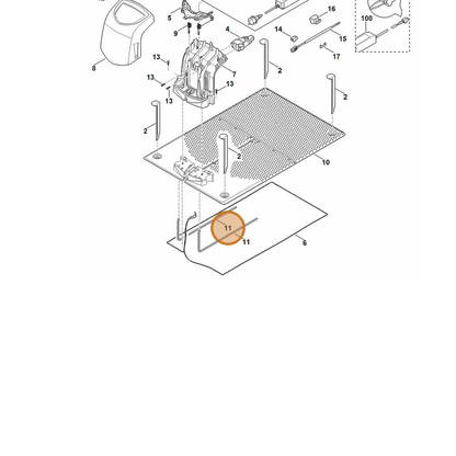 STIHL part 6309-763-0400 — IPL diagram snippet (6x zoom, amber highlight)