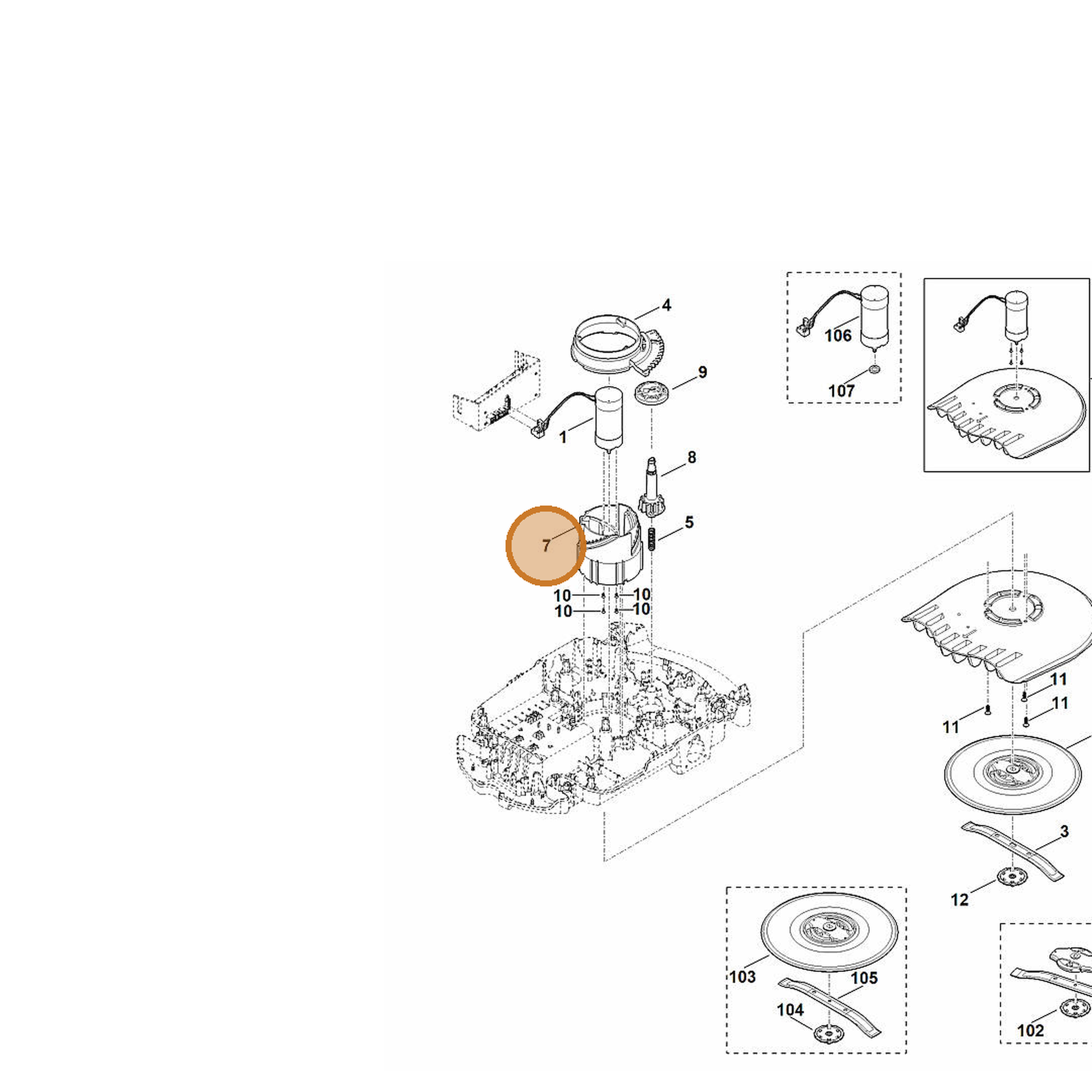 STIHL part 6309-763-4200 — IPL diagram snippet (6x zoom, amber highlight)