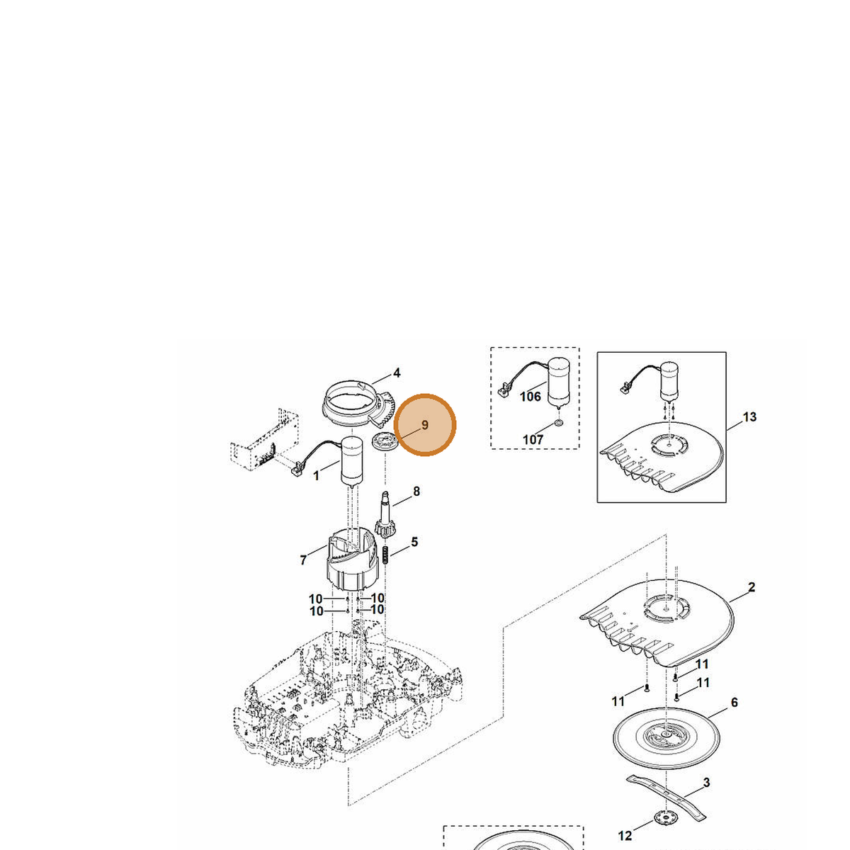 STIHL part 6309-763-6400 — IPL diagram snippet (6x zoom, amber highlight)