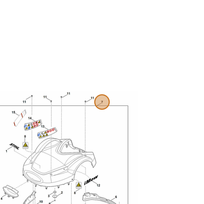 STIHL part 6309-780-2008 — IPL diagram snippet (6x zoom, amber highlight)
