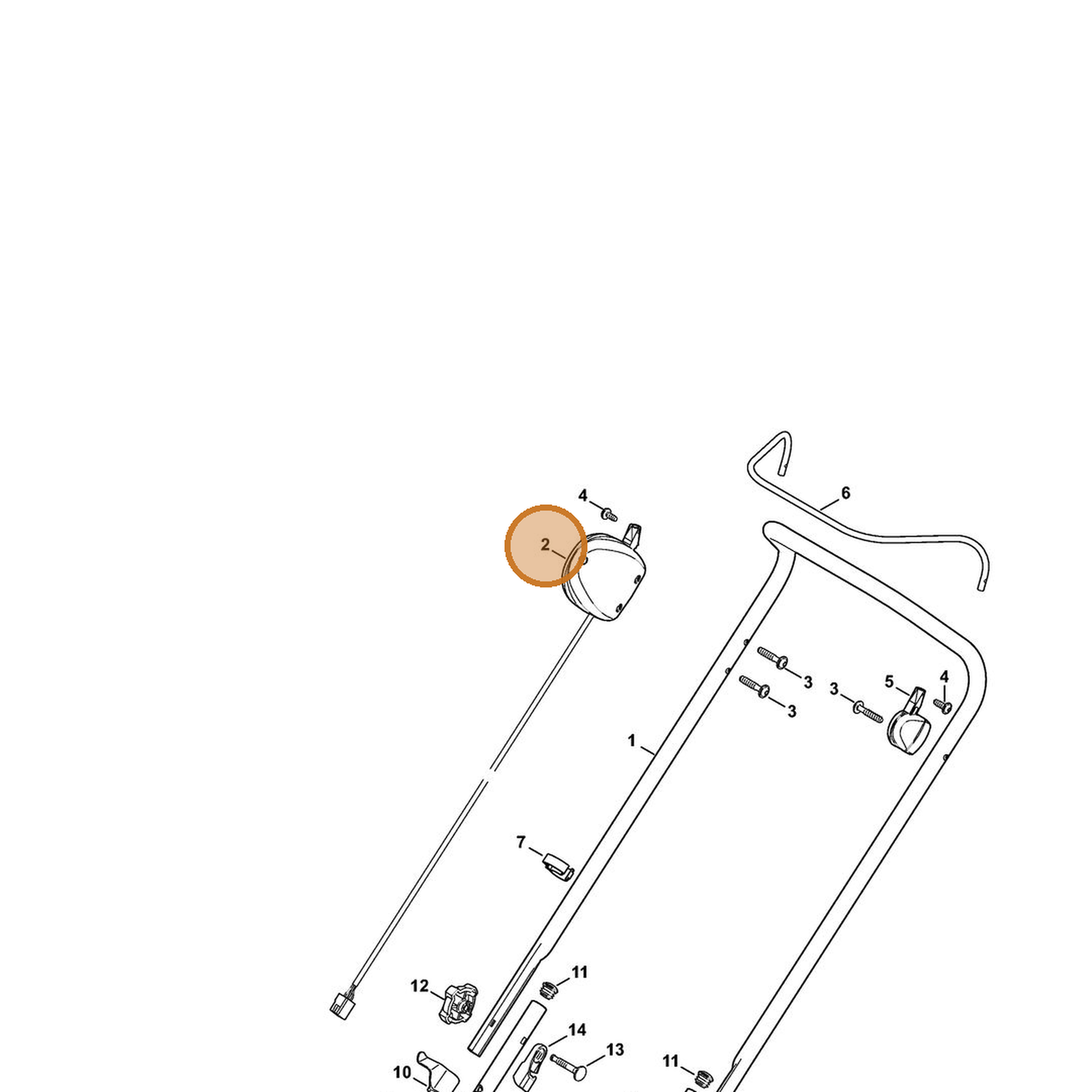STIHL part 6320-430-0500 — IPL diagram snippet (6x zoom, amber highlight)