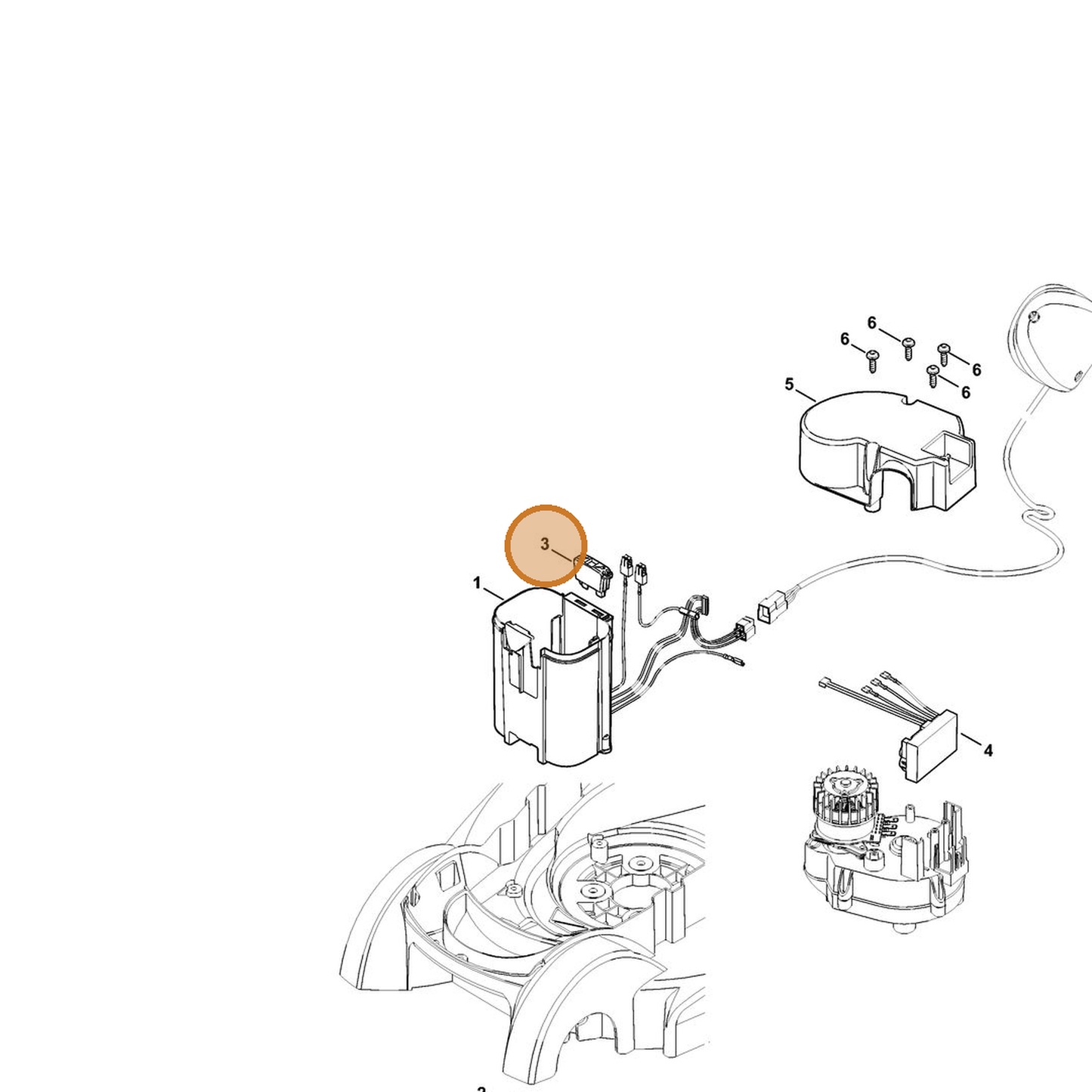 STIHL part 6320-430-3800 — IPL diagram snippet (6x zoom, amber highlight)