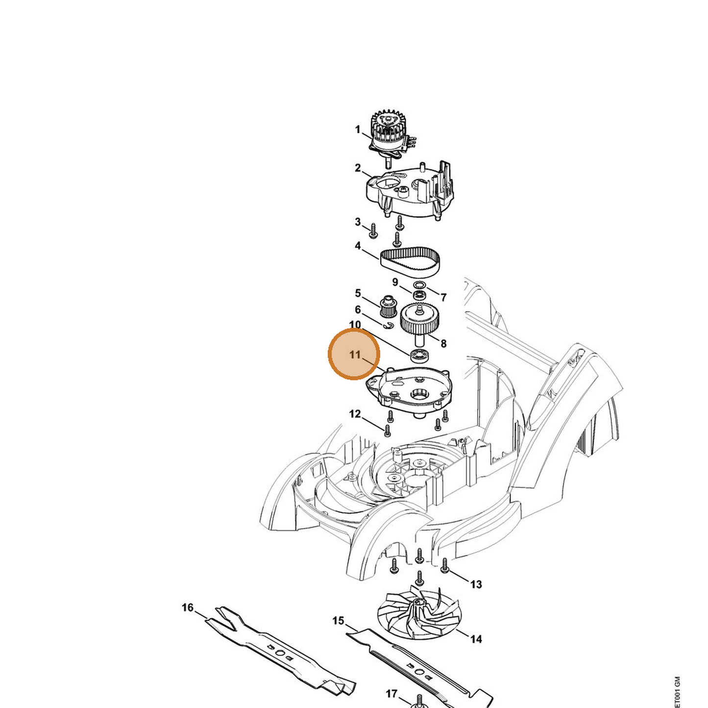 STIHL part 6320-641-0310 — IPL diagram snippet (6x zoom, amber highlight)
