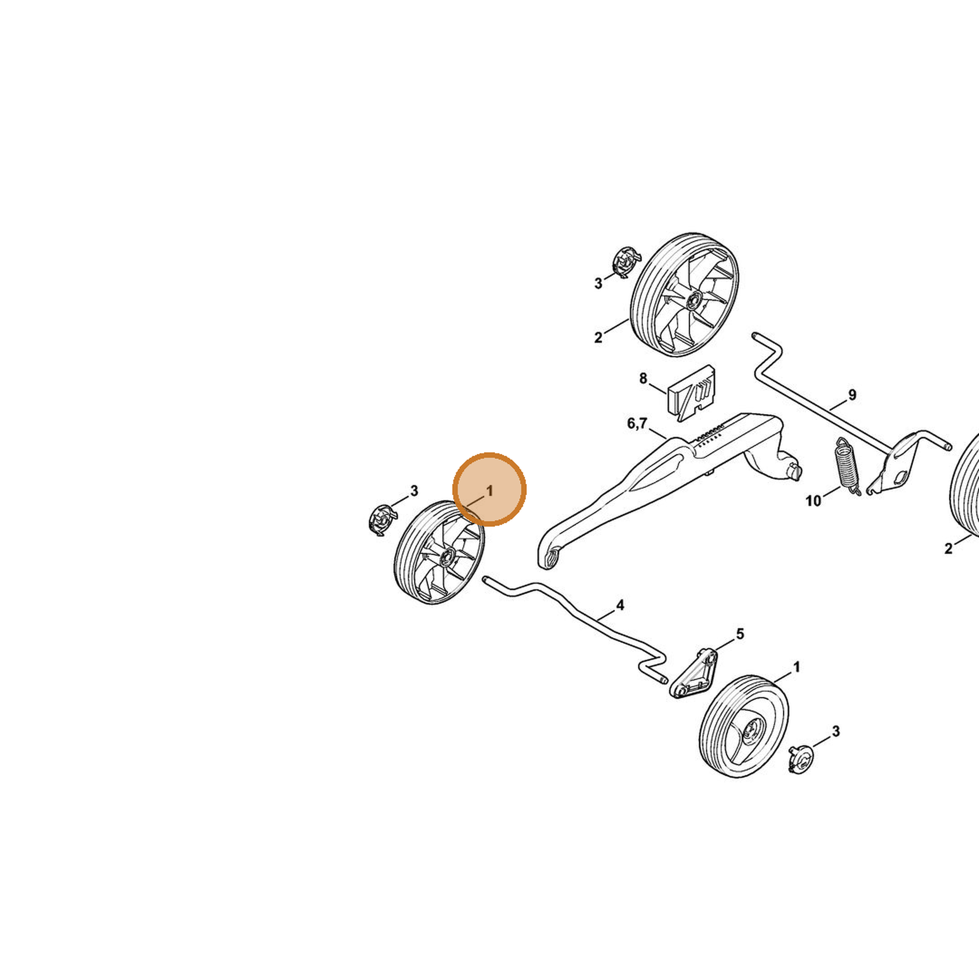 STIHL part 6320-700-0440 — IPL diagram snippet (6x zoom, amber highlight)