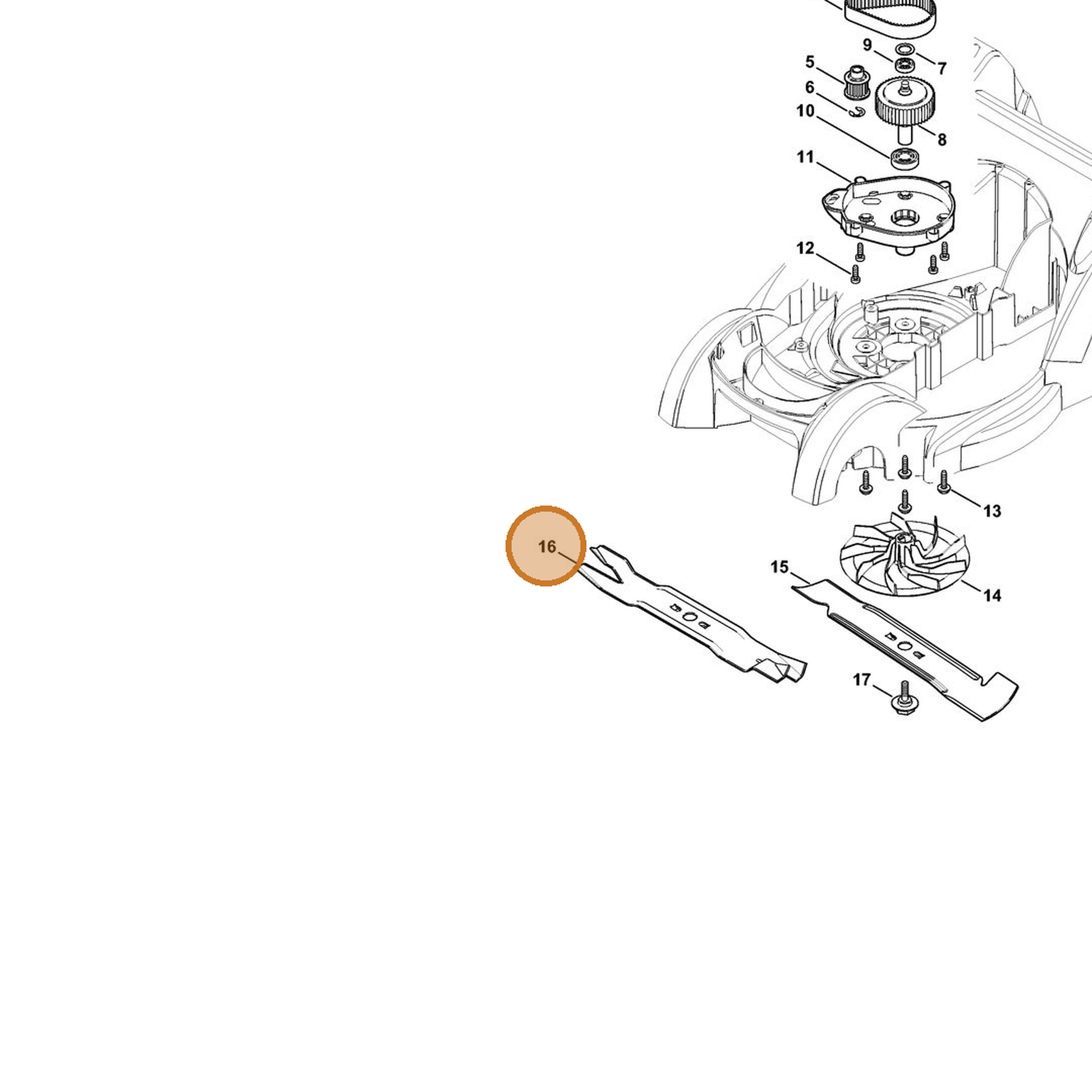 STIHL part 6320-702-0120 — IPL diagram snippet (6x zoom, amber highlight)