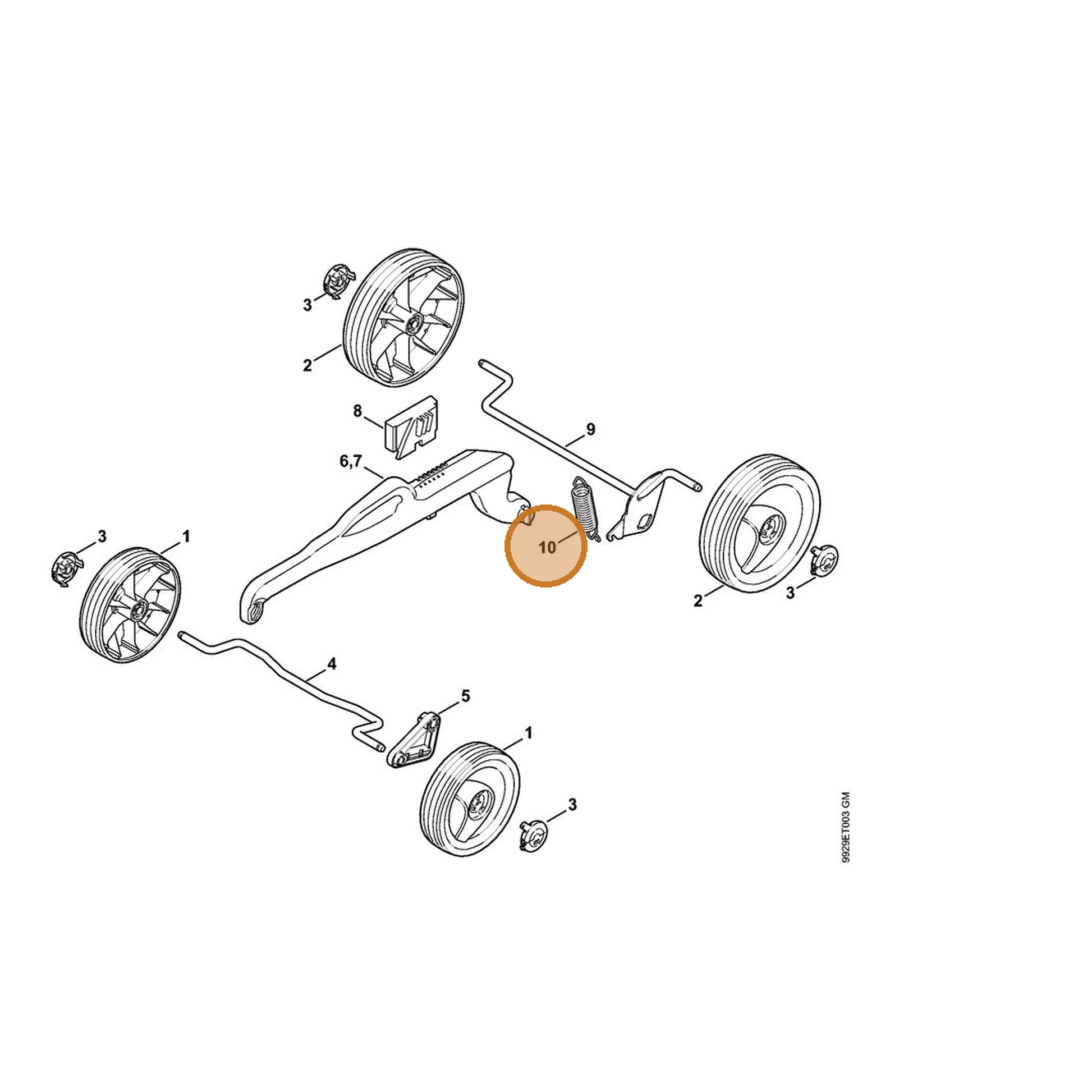 STIHL part 6320-703-5121 — IPL diagram snippet (6x zoom, amber highlight)
