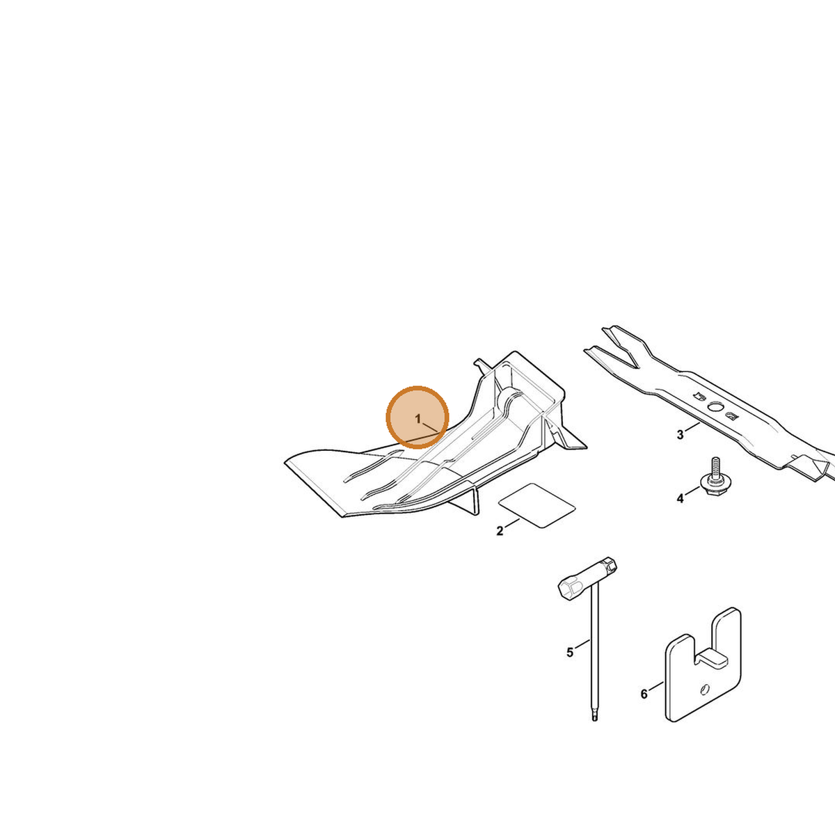 STIHL part 6320-766-8300 — IPL diagram snippet (6x zoom, amber highlight)