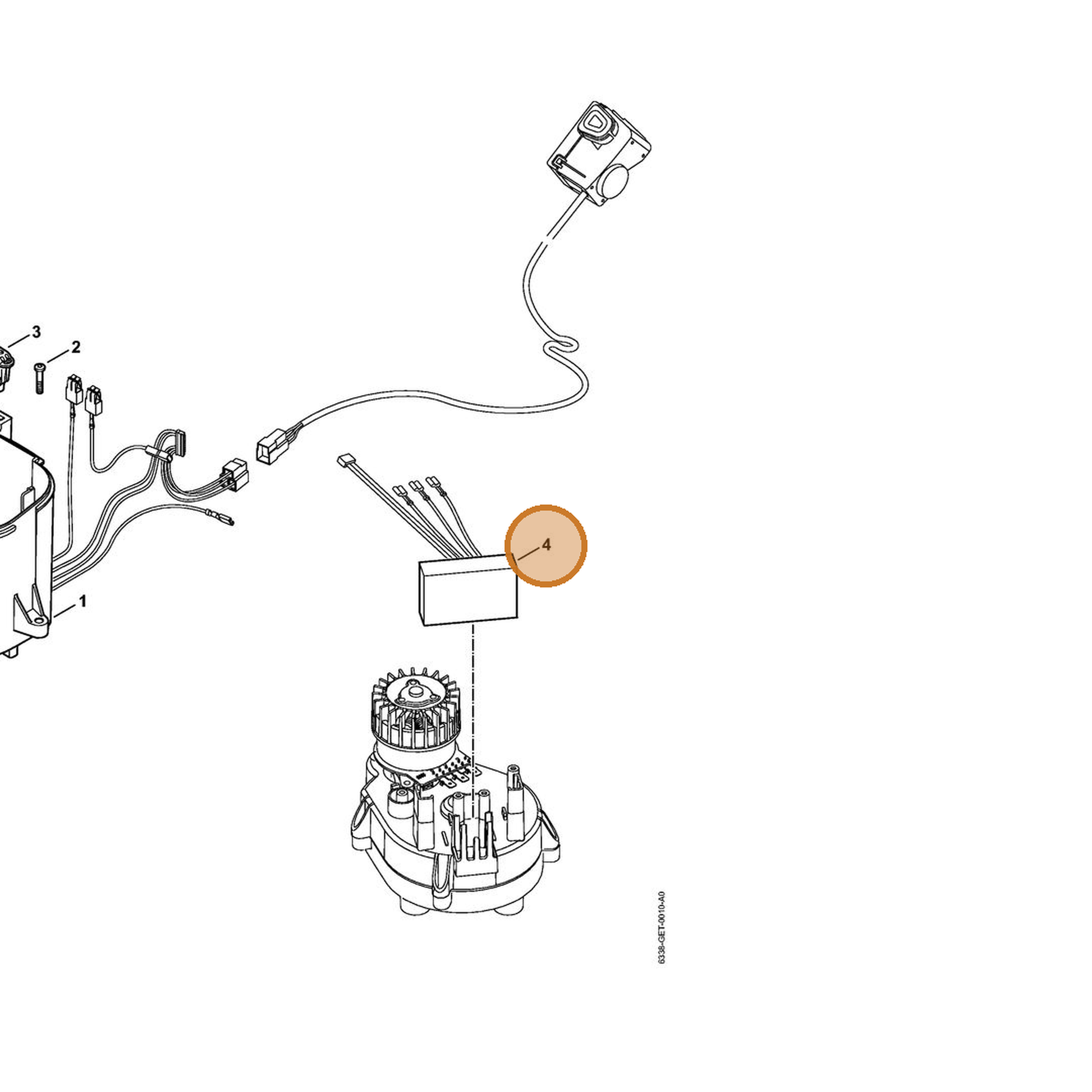 STIHL part 6338-430-1400 — IPL diagram snippet (6x zoom, amber highlight)