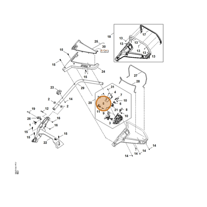STIHL part 6338-435-0205 — IPL diagram snippet (6x zoom, amber highlight)