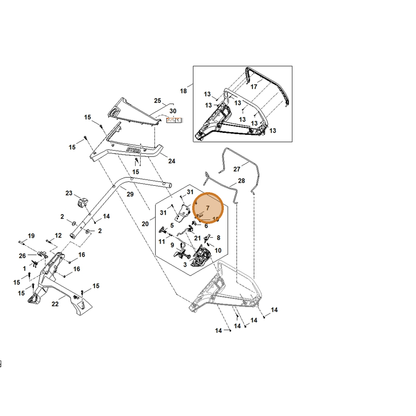 STIHL part 6338-435-2400 — IPL diagram snippet (6x zoom, amber highlight)
