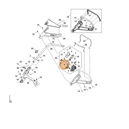 STIHL part 6338-435-2800 — IPL diagram snippet (6x zoom, amber highlight)