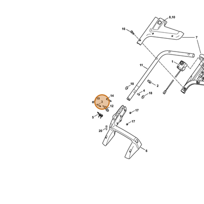 STIHL part 6338-703-3700 — IPL diagram snippet (6x zoom, amber highlight)