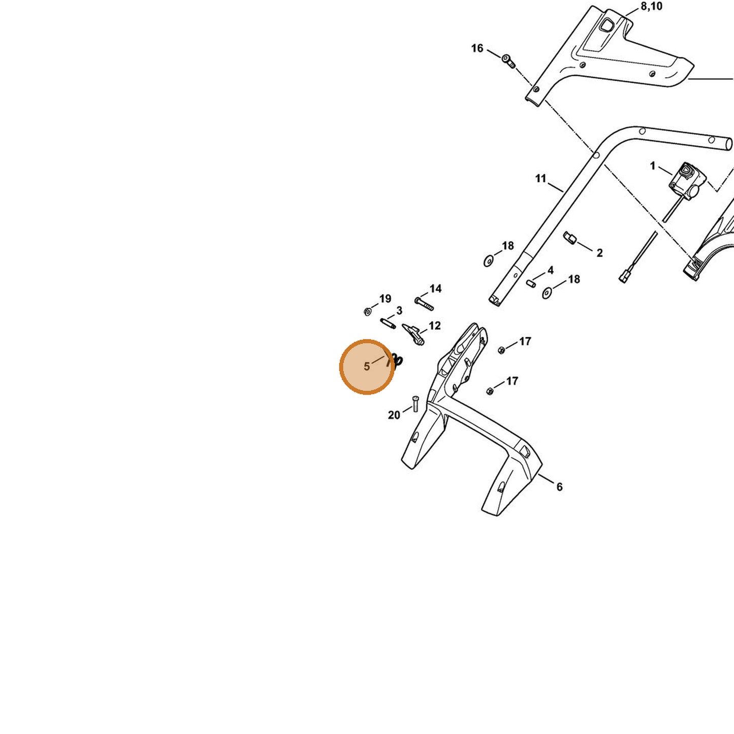 STIHL part 6338-703-4900 — IPL diagram snippet (6x zoom, amber highlight)