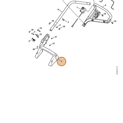 STIHL part 6338-703-6205 — IPL diagram snippet (6x zoom, amber highlight)