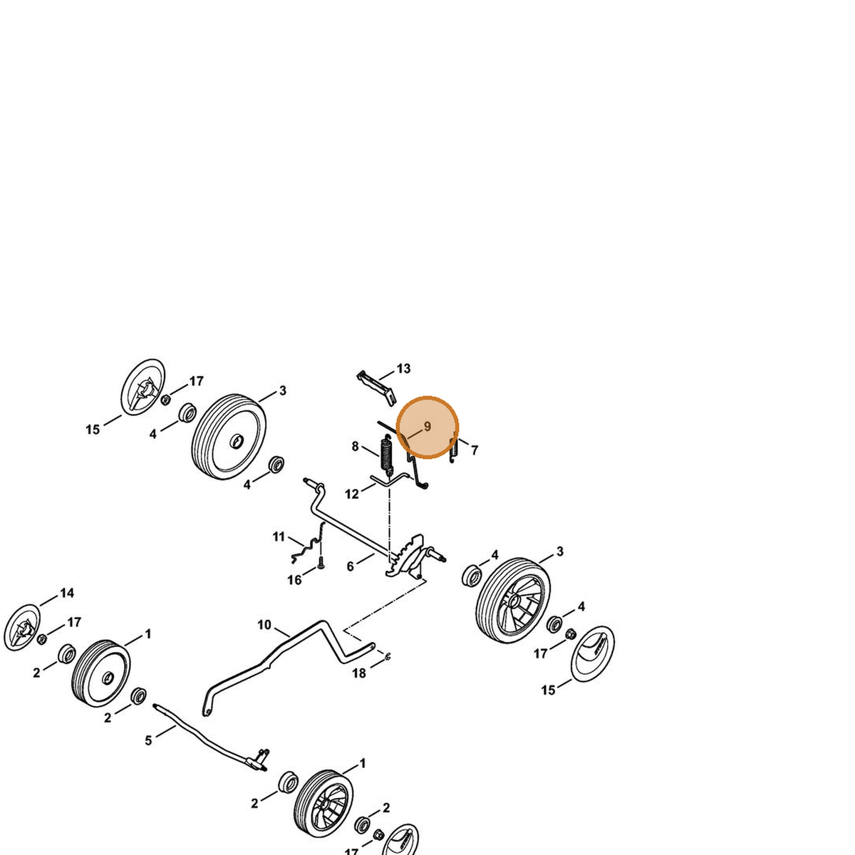 STIHL part 6338-703-6700 — IPL diagram snippet (6x zoom, amber highlight)