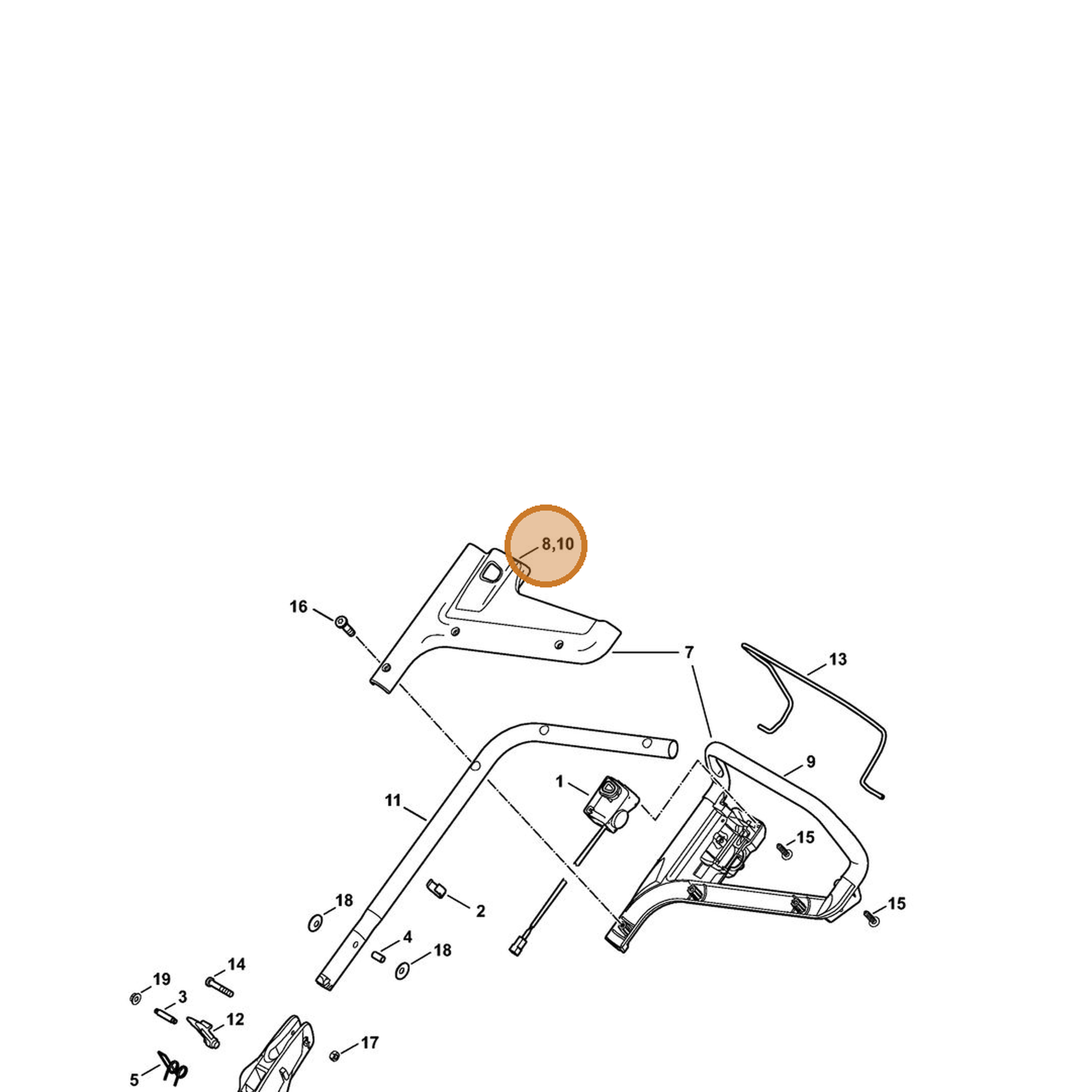 STIHL part 6338-706-0746 — IPL diagram snippet (6x zoom, amber highlight)