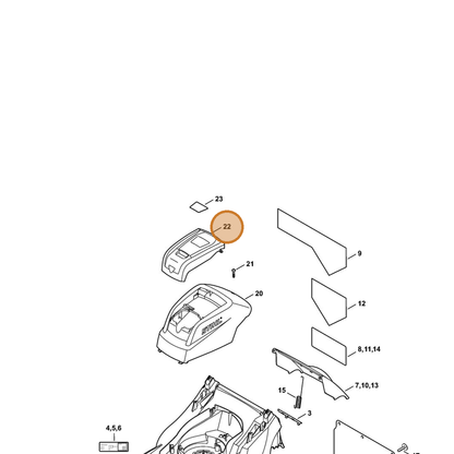 STIHL part 6338-706-3400 — IPL diagram snippet (6x zoom, amber highlight)