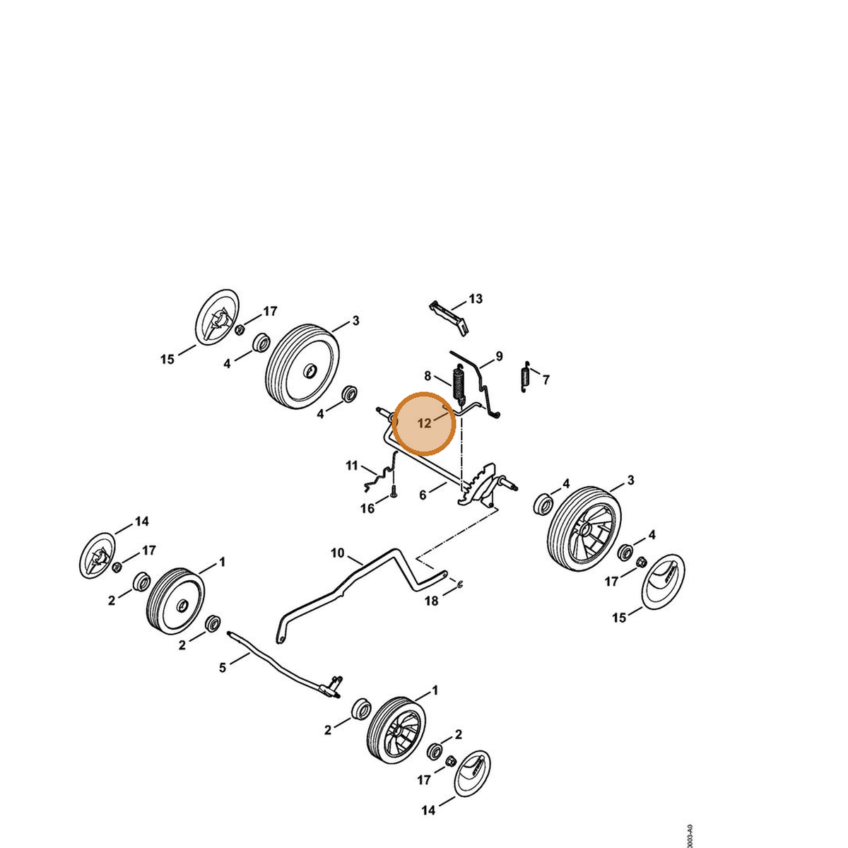 STIHL part 6338-763-6000 — IPL diagram snippet (6x zoom, amber highlight)