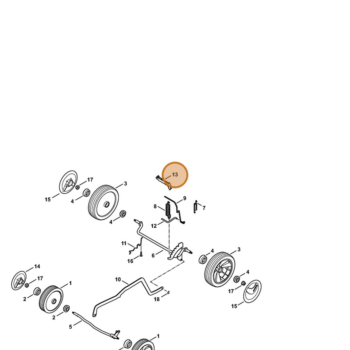STIHL part 6338-791-4810 — IPL diagram snippet (6x zoom, amber highlight)