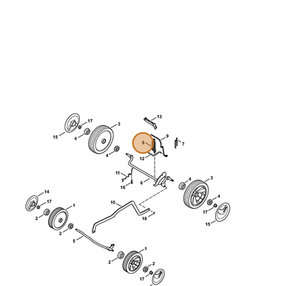 STIHL part 6358-703-5100 — IPL diagram snippet (6x zoom, amber highlight)