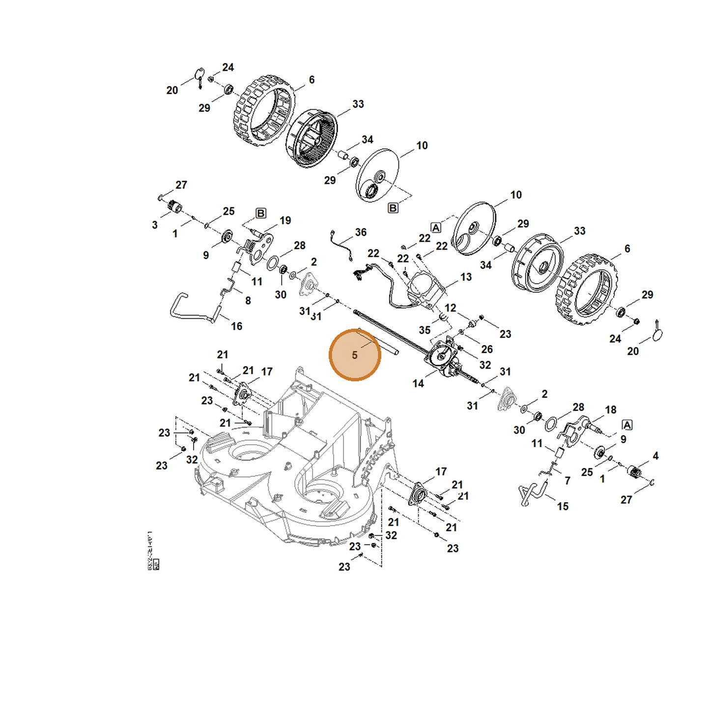 STIHL part 6361-706-3300 — IPL diagram snippet (6x zoom, amber highlight)