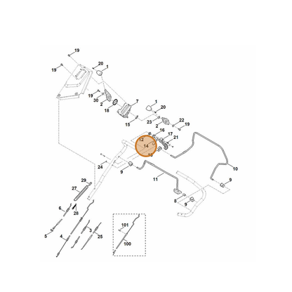 STIHL part 6364-162-9200 — IPL diagram snippet (6x zoom, amber highlight)