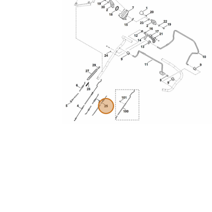 STIHL part 6364-180-1100 — IPL diagram snippet (6x zoom, amber highlight)
