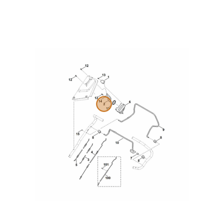 STIHL part 6364-182-2900 — IPL diagram snippet (6x zoom, amber highlight)