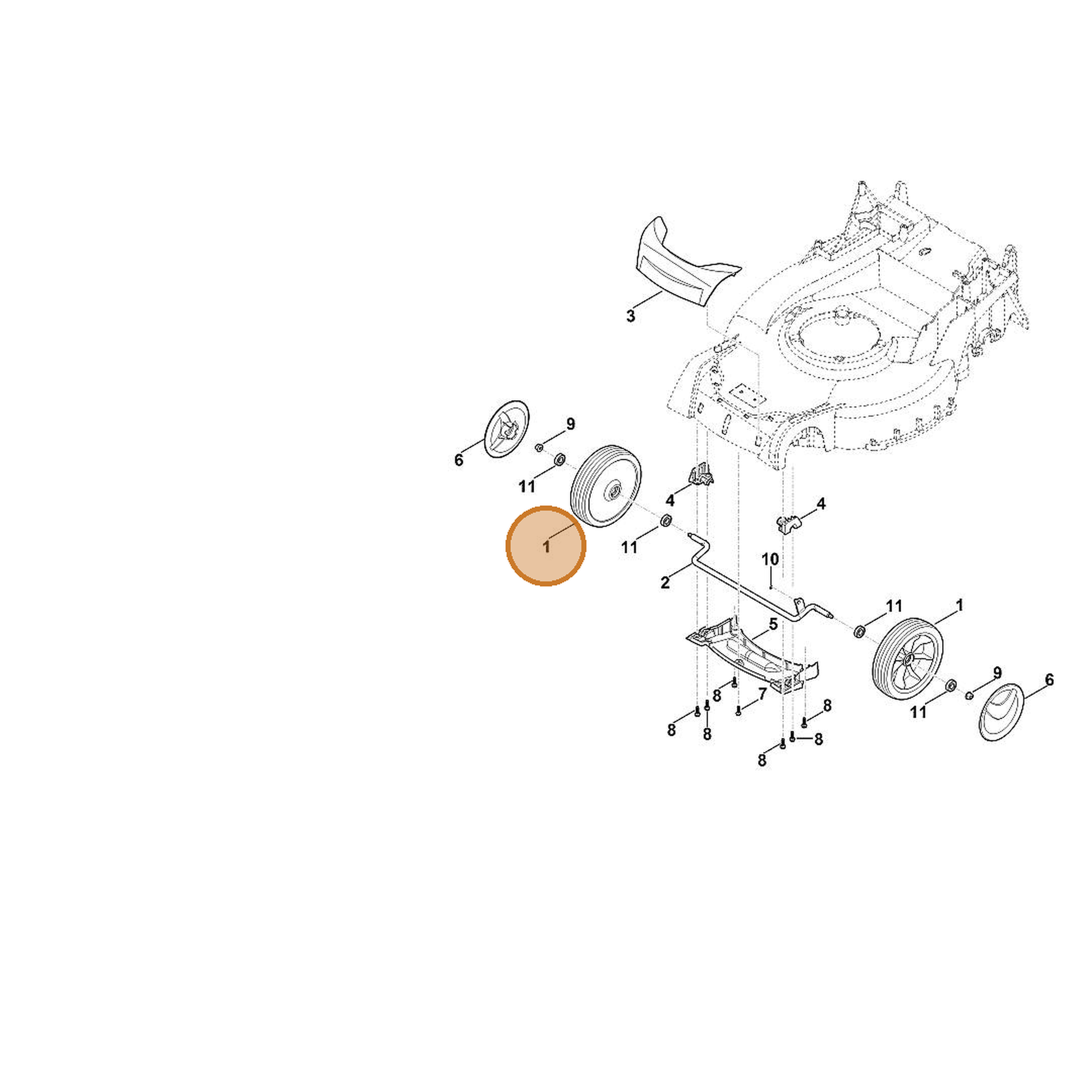 STIHL part 6364-700-0400 — IPL diagram snippet (6x zoom, amber highlight)