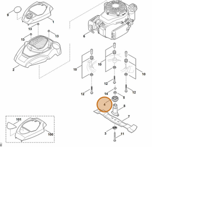 STIHL part 6364-700-2510 — IPL diagram snippet (6x zoom, amber highlight)