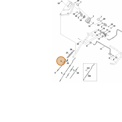 STIHL part 6364-700-7530 — IPL diagram snippet (6x zoom, amber highlight)