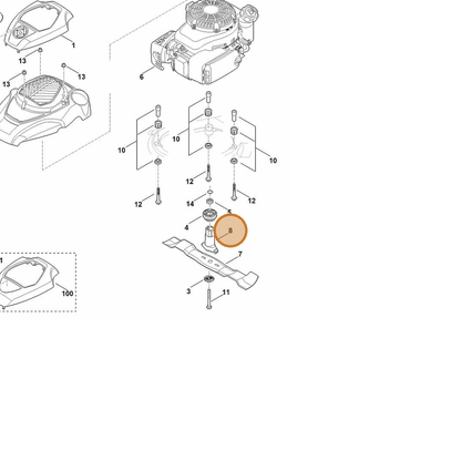 STIHL part 6364-702-5000 — IPL diagram snippet (6x zoom, amber highlight)
