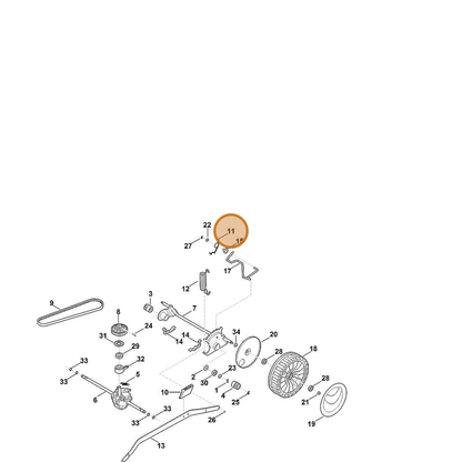 STIHL part 6364-703-4900 — IPL diagram snippet (6x zoom, amber highlight)