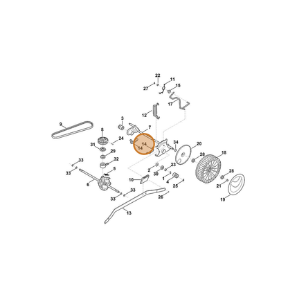 STIHL part 6364-704-1210 — IPL diagram snippet (6x zoom, amber highlight)