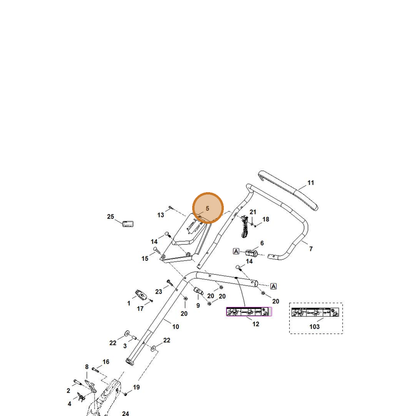 STIHL part 6364-760-1740 — IPL diagram snippet (6x zoom, amber highlight)