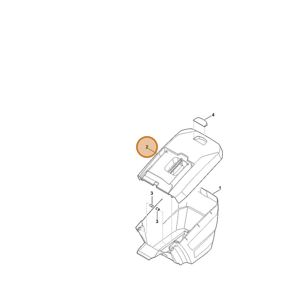 STIHL part 6364-760-2101 — IPL diagram snippet (6x zoom, amber highlight)
