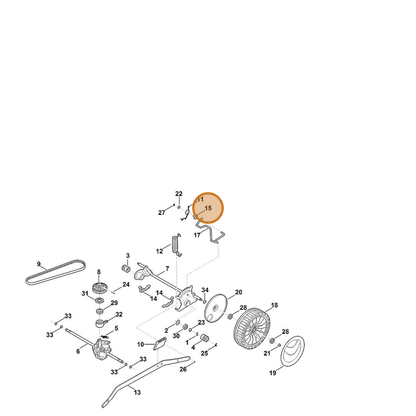STIHL part 6364-763-3010 — IPL diagram snippet (6x zoom, amber highlight)