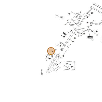 STIHL part 6364-763-6010 — IPL diagram snippet (6x zoom, amber highlight)