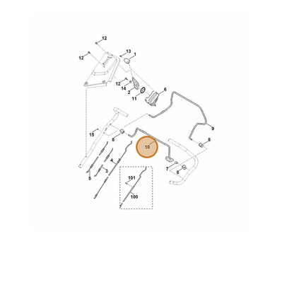 STIHL part 6364-764-0210 — IPL diagram snippet (6x zoom, amber highlight)
