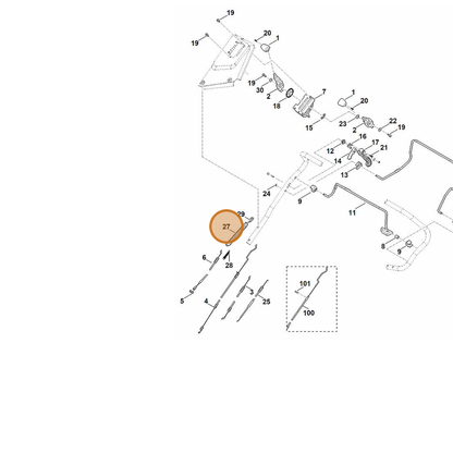 STIHL part 6364-764-1600 — IPL diagram snippet (6x zoom, amber highlight)